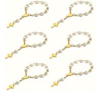 TEMU 20 Piezas de Pulsera de Rosario con Cruz y Rosa, Accesorio de Oración para Diario y Fiestas, Regalo para Navidad y Temporada de Graduación