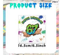 TEMU 20 piezas de servilletas de estilo número 67, pañuelos desechables de de con , servilletas de de dibujos animados, adecuadas para , bautizos, artículos para fiestas de boda, decoraciones de mesa