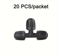 TEMU 20 piezas de T con dientes para riego a prueba de fugas, entrada de 1/2" x de 0,63", tubo de riego de plástico T-junta de 1/2", adecuado para , jardín y riego de patio