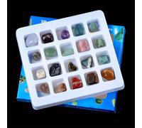 TEMU 20 piezas/juego de regalo de especímenes de minerales de piedra, Decoraciones de piedra natural para materiales educativos, Regalos de vacaciones