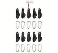 TEMU 20 piezas/set de Clips para Tienda Exterior 10pcs + Mosquetones 10pcs, Abrazaderas Reforzadas Antiviento para Toldo y Cubierta, Sujetadores para Lona