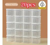 TEMU 20 recipientes para guardar , con tapas para sellar y refrigerar, diseñados para dividir para una en el refrigerador. Adecuados para organizar , verduras y frutas.