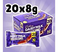 TEMU 20× Rollos de obleas de leche Cadbury Dairy Milk Caducidad: 30.03.26 - Rollos de obleas de chocolate, 24×8 g