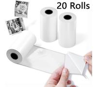 TEMU 20 Rollos de Papel Térmico Autoadhesivo Compatible con Mini Impresoras de Etiquetas - Recibos, Etiquetas, Diarios, Planificadores, Scrapbooking y Blocs Sin Tinta Instantánea