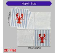 TEMU 20 servilletas 2D con estampado de langosta, encanto para configuración de mesa, ideales para fiestas, , Navidad y decoración de