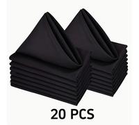 TEMU 20 servilletas elegantes y doradas de tela de poliéster cuadradas - Lavables, color sólido, perfectas para cenas, , restaurantes y fiestas