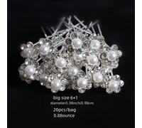 TEMU 20 unidades de pasador de pelo de U, Aleación blanca elegante, con perlas de , para , Día de San Valentín, Día de Mardi Gras, Día de
