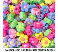 TEMU 200/100 piezas de cuentas espaciadoras acrílicas de 12 mm con forma de flor colorida, ideales para hacer joyas, pulseras, collares y cadenas para teléfonos de mujer
