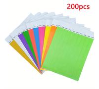 TEMU 200/1000pcs Pulsera de papel desechable - Resistente al desgarro pulsera de identificación ajustable para fiestas, parques temáticos y conciertos