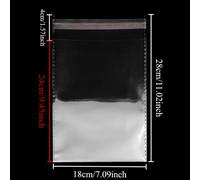 TEMU 200 Bolsas de embalaje reutilizables autoadhesivas, tamaños de bolsas de plástico con tapones, ideales para almacenamiento doméstico o embalaje de expresión comercial