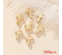 TEMU 200 cuentas de cruz CCB, cuentas sueltas de plástico doradas con forma de cruz, utilizadas para joyas como pulseras, collares y aretes