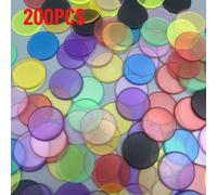 TEMU 200 Discos de Plástico | 19mm de Diámetro, 1.1mm de Grosor, Contadores de Puntuación de Aprendizaje de Matemáticas Reutilizables, Fichas de Juego, Material de Poliestireno