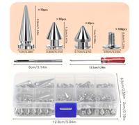 TEMU 200 Piezas de Clavos de , Remaches y Pasadores Metálicos de 3 Tamaños - Ideales para Accesorios de Ropa Estilo Punk y Decoraciones DIY Plateados