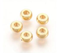 TEMU 200 piezas de cuentas de separador de acero inoxidable 304, cuentas redondas para hacer joyas DIY, 4X2Mm, agujero: 1.6Mm