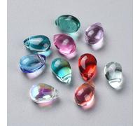 TEMU 200 piezas de cuentas de vidrio para hacer joyería, cuentas de forma de variados, 9x6mm cuentas de manualidades para pulseras, collares, pendientes, horquillas - Material de vidrio