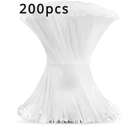 TEMU 200-Unidades de 12" de Cable de Resistencia - Resistencia a la Tensión de 50lb, Nylon Auto-Bloqueante para Gestión de Cable para Uso en Interiores y Exteriores