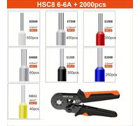 TEMU 2000 Piezas Kit de Crimpado Mini para Electricistas, Compatible con HSC8 6-6 Crimper 0.25-6mm²/AWG23, 7 Tamaños de Terminales VE y , Ideal para Uso Doméstico y Profesional