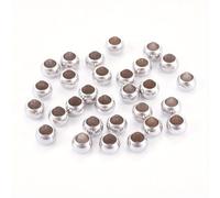 TEMU 200pcs Cuentas Espaciadoras Rondelle de Acero Inoxidable 304, Acabado , 5x3mm con Agujero de 3mm - Perfectas para Hacer Joyería
