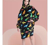 TEMU 2025 Estilo Transfronterizo - Manta con Capucha de Dinosaurio para Niños y Niñas, Altura Recomendada 110cm-145cm, Diseño con Bolsillo de , Lavable a Máquina, Regalo de Bautismo