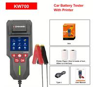 TEMU 2025 KONNWEI KW700: Probador de Batería Todo en Uno 12V/24V - Pruebas de Batería, y Carga, Soporte para Múltiples Estándares, Protección de Polaridad, Multilingüe, Impresora Integrada