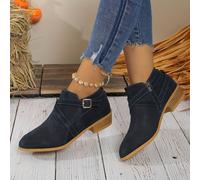 TEMU 2025 Un Par de Botas Tobilleras Versátiles y Elegantes para Mujer Talla Grande con Cordones, Estilo Bala, Moda Otoño/Invierno para Todas las Ocasiones