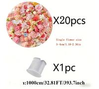 TEMU 20pcs Flores Artificiales de Tela Estilo Rosa | Decoración Colgante a , con 10M de Línea de Pesca Transparente, Flotantes, Adecuado para , , Decoración del Hogar (Color Aleatorio)