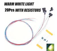 TEMU 20pcs Foco Luz 1:87 HO Exterior Lámpara Mesa de Arena Construcción Luz 3V/12V con Kits Resistencias Ferroviarias Diseño Miniatura Paisaje y Luz de Pista Mesa de Arena