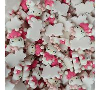 TEMU 20pcs Hello Kitty Mini 3D Resin Charms | Adornos Grandes Planos Coleccionables para Uñas y Adiciones, Conjuntos Rosa y , Ojos Expresivos y Sentada para Uñas Acrílicas, Marca Sanrio
