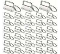 TEMU 20pcs Llavero plateado con correa de muñeca, clip de para tenedor, anillo, herramientas de cinta, hardware para carpeta de estuche DIY