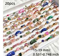 TEMU 20piezas/ Anillos de moda de aceite de goteo de flor de de de Tai Chi para mujeres Conjunto de anillos de moda de joyería