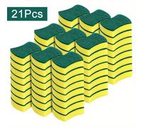 TEMU 21 Esponjas de Limpieza Multiusos | Estropajo de Cara para el Hogar, Lavavajillas, Uso en la Cocina | Duraderas, Anti-Rayaduras, Súper Absorbentes, Material de Poliéster