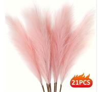 TEMU 21 piezas de de sintética de 55cm rosa y blanca, de pompas de color artificial para decoración del hogar, de mesa de boda y decoraciones de baby shower, de mesa de boda