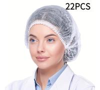 TEMU 22/55pcs Gorro Desechable No Tejido | Belleza y Maquillaje, Cocina, Red de Cabello de Fábrica, Gorro de Tira Transpirable a Prueba de Polvo para , Unisex, Cierre con Cordón, Material PP