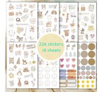 TEMU 226 pegatinas/8 hojas, set de adhesivos temáticos para nuevas mamás, stickers en neutros, ideales para álbumes de recuerdos, scrapbooks, diarios y . Regalo para la o , capturando del crecimiento