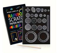 TEMU 23 piezas de cuaderno de papel de rascar , con 22 plantillas de patrones geométricos y 1 plantilla de plástico para dibujar y regla, otra construcción de plástico