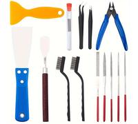 TEMU 23 piezas Kit de de impresora 3D - Herramientas de limpieza de boquilla con de masilla, cepillo de alambre, cortador de desbaste, raspador, de diamante, pinzas - No requiere batería