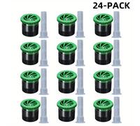 TEMU 24/16/8pcs Boquilla de Riego Ajustable 360° y Filtro - Aspersor Pop-Up Extensible para Césped, Jardín con Alcance Regulable, Compatible con la Mayoría de Sistemas, 12A a 3.7 Metros