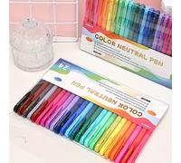 TEMU 24 Bolígrafos de Gel para Notas, Tinta de Gel Rápida y Sin Manchas, Bolígrafo Retráctil Punta 0.5mm para Diarios, Bolígrafo de Tinta Gel Estético Escritura Material Escolar para