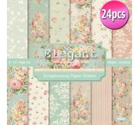 TEMU 24 hojas de papel decorativo para de 6x6 pulgadas, diseño , papel de decoupage de una cara, para manualidades DIY, diarios, álbumes, envoltura de regalos y decoración artística