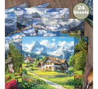 TEMU 24 Hojas de Papel para de en Alpino de 6x6 Pulgadas, Papel Decorativo para Collage, Proyectos de Origami, Papel DIY, Scrapbooking, Journal, Collage Artístico | Naturales