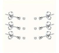 TEMU 24 Minimalistas de 316 316 316 316 316 Acero Inoxidable Pequeños 2Mm/3Mm Cubicos Sintéticos Circonio Tachuelas para , Diseño Unisex Adecuado para Uso Diario