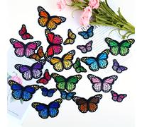 TEMU 24 Parches termoadhesivos con diseño de mariposas para coser y bordar, parches para ropa, zapatos, bolsos, sombreros y detalles de mezclilla