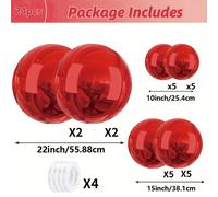 TEMU 24 Piezas de Globos Rojos 4D, Globos de Foil 4D de 10/15/22 Pulgadas, Ideales para , Propuestas, Aniversarios, Día de San Valentín y Decoraciones de