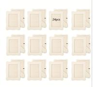 TEMU 24 piezas de marcos de fotos de madera ondulados de 5 pulgadas para manualidades DIY