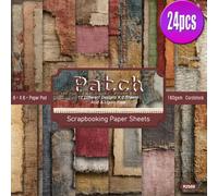 TEMU 24 Piezas de Papel de Estético de Patchwork 6x6 Pulgadas, , Papel Decoupage de Una Cara, Bloc de Papel para Manualidades DIY, Diarios, Álbumes, Decoración, Envoltura de Regalos y