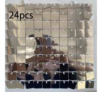 TEMU 24 piezas/juego de decoraciones de cuadrado con | Adecuado para , , aniversarios, carnaval, graduación, Día de San Valentín, Navidad, accesorios de fotografía, material plástico, no necesita