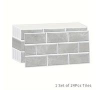 TEMU 24 piezas, pegatinas de azulejos autoadhesivas, de vinilo clásico negro/, calcomanías de pared impermeables para cocina, salpicadero de baño, , decoración de paredes de dormitorio