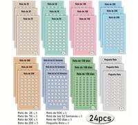 TEMU 24 piezas, Sin sobres de plástico, Tarjetas de planificación de desafíos de , de presupuesto de 100 días Ahorrar dinero Ahorrar 50,50€ Formas y divertidas de ahorrar dinero Tarjetas de