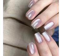 TEMU 24 uñas postizas desmontables de con lunar , adhesivos para un look más