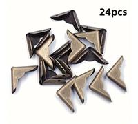 TEMU 24 unidades Protectores de esquina de álbum de metálico retro - Tono bronceado de protectores de bordes para scrapbooking, menús, cuadernos - Accesorios de encuadernación de libro duraderos